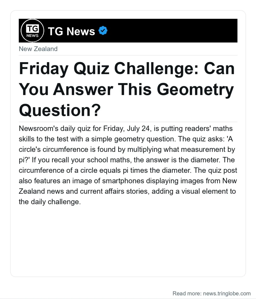 Friday Quiz Challenge: Can You Answer This Geometry Question?