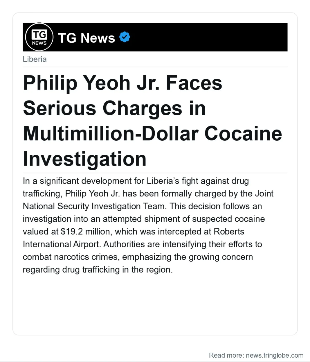Philip Yeoh Jr. Faces Serious Charges in Multimillion-Dollar Cocaine Investigation