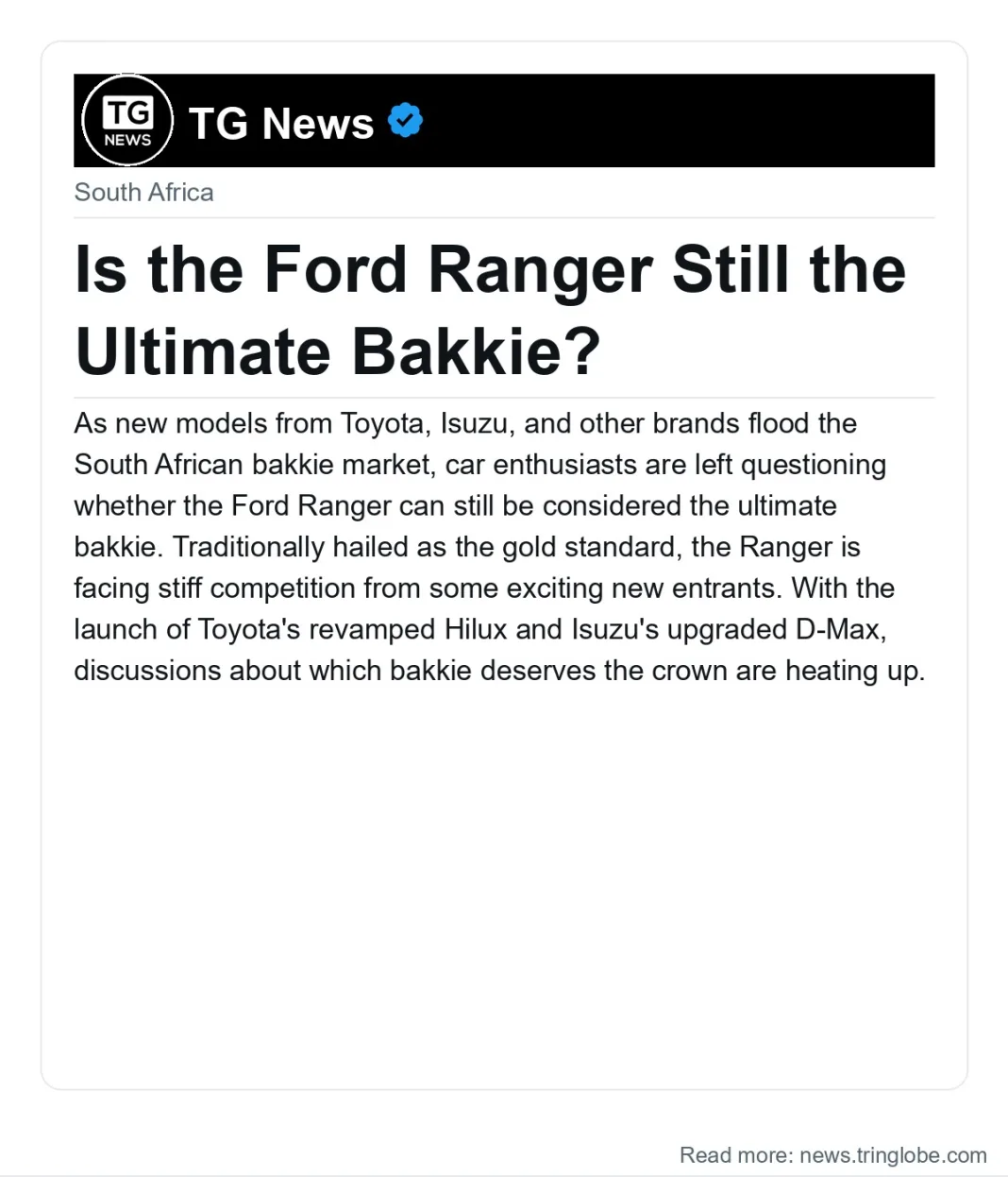 Is the Ford Ranger Still the Ultimate Bakkie?