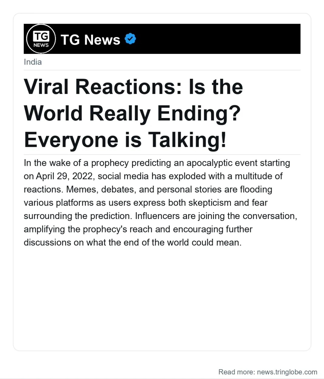 Viral Reactions: Is the World Really Ending? Everyone is Talking!