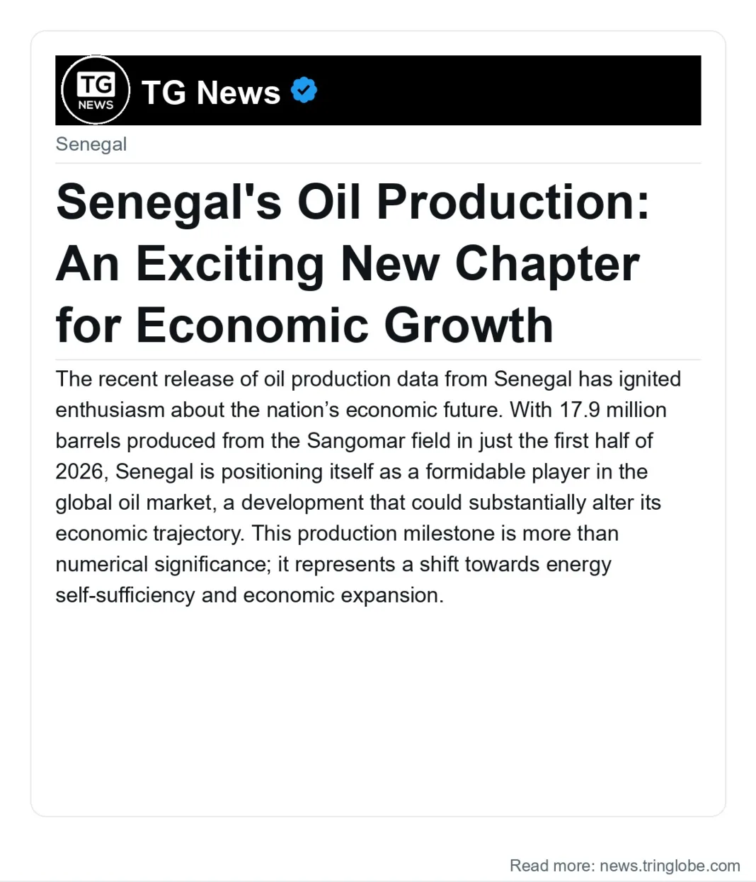 Senegal’s Oil Production: An Exciting New Chapter for Economic Growth