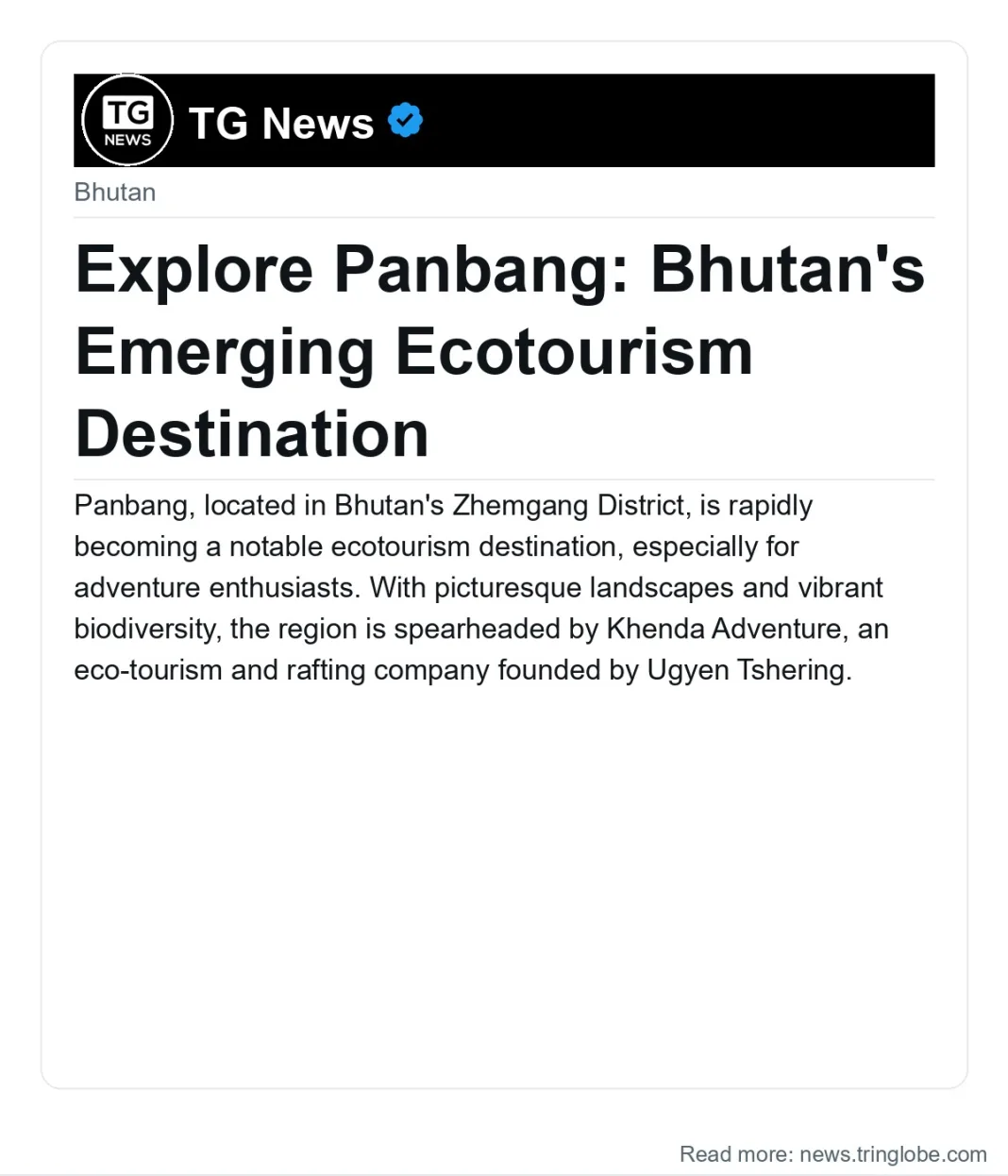 Explore Panbang: Bhutan’s Emerging Ecotourism Destination