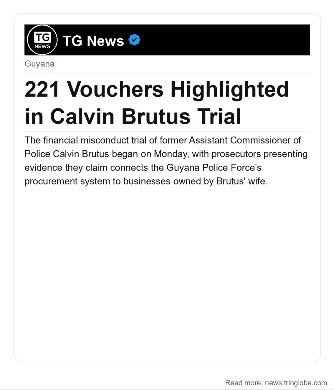 Guyana: 221 Vouchers Highlighted in Calvin Brutus Trial