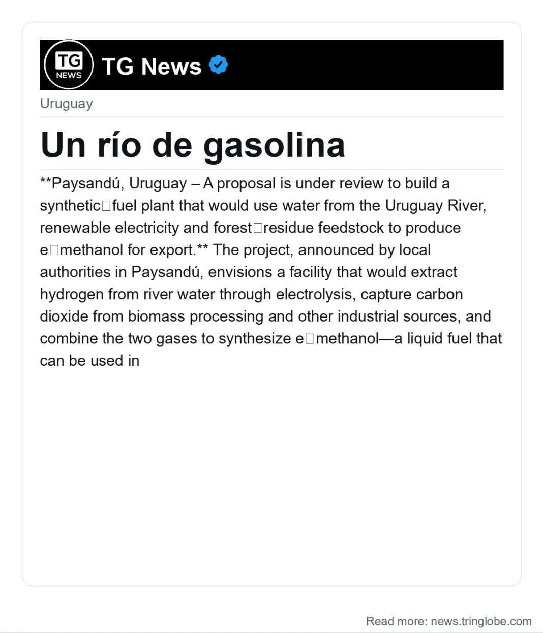 Un río de gasolina