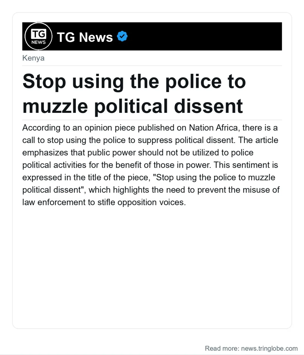 Stop using the police to muzzle political dissent