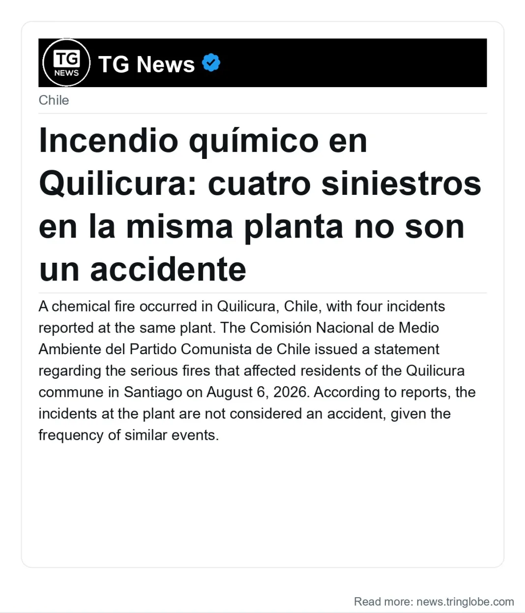 Incendio químico en Quilicura: cuatro siniestros en la misma planta no son un accidente