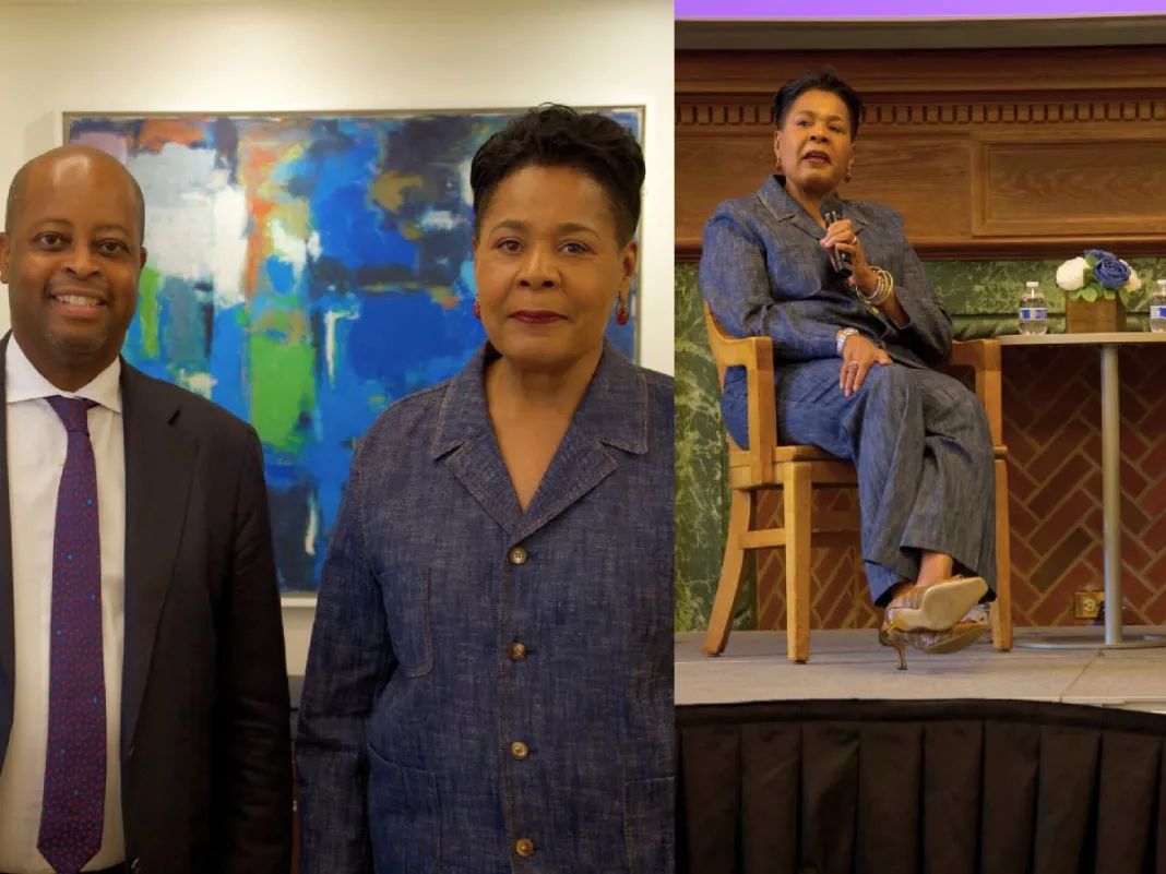 Paula-Mae Weekes discusses leadership at Howard University event.