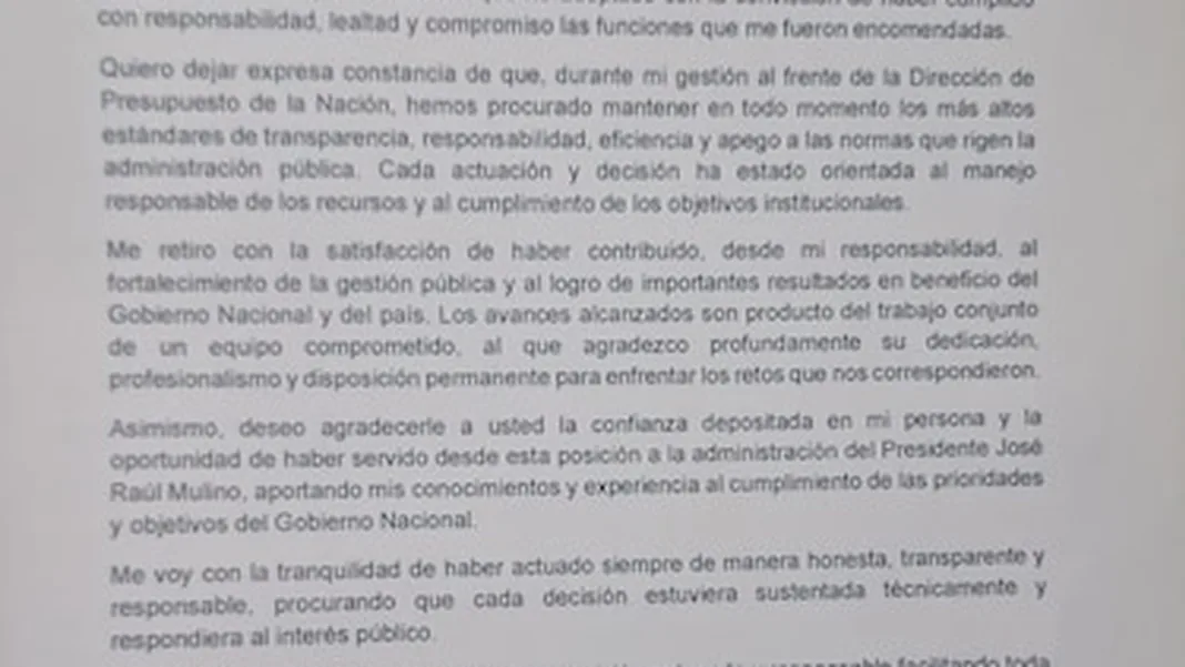 Renuncia: Aurelio MejÃa deja la Dirección de Presupuesto de la Nación