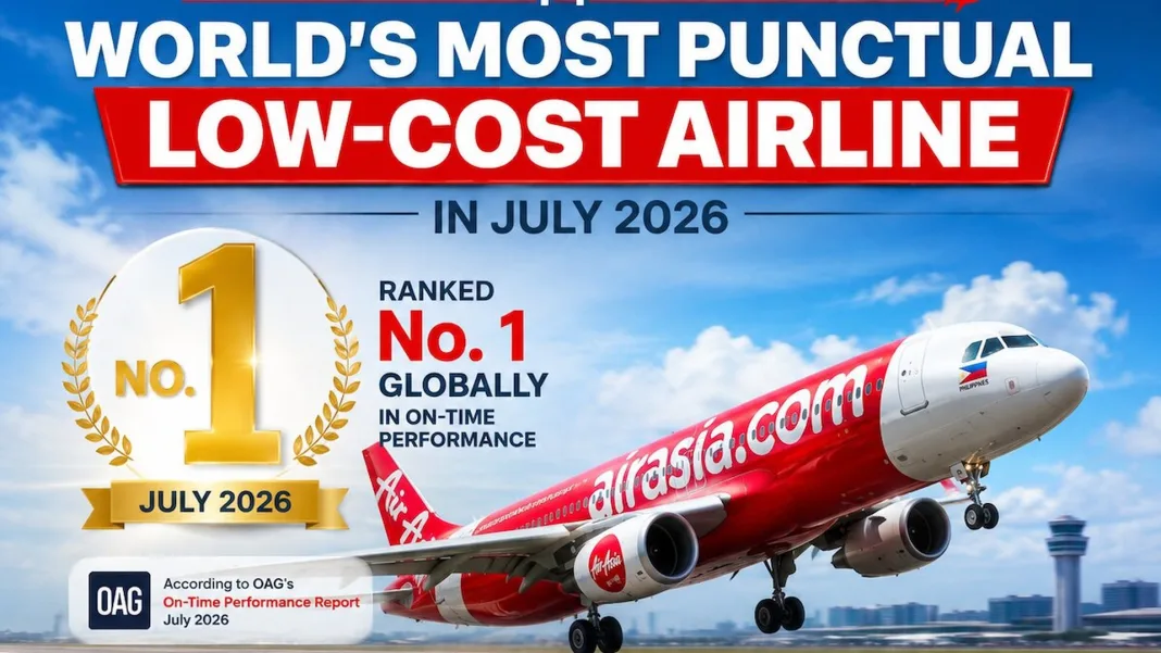 AirAsia Philippines Ranks No. 1 Among the World’s Most Punctual Low-Cost Airlines in July 2026