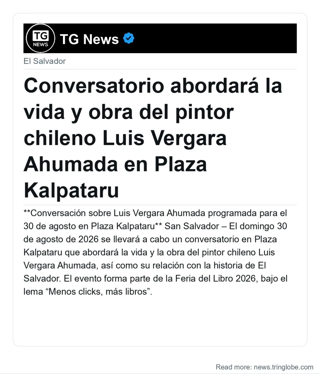 Conversatorio abordará la vida y obra del pintor chileno Luis Vergara Ahumada en Plaza Kalpataru