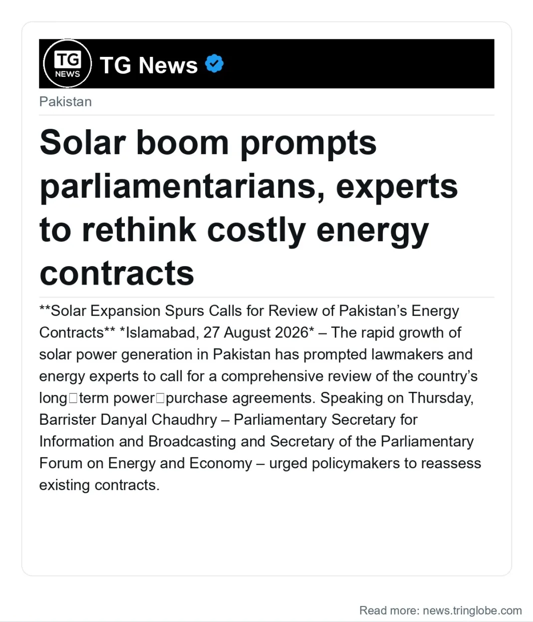 Solar boom prompts parliamentarians, experts to rethink costly energy contracts