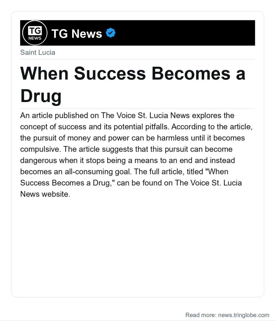 When Success Becomes a Drug