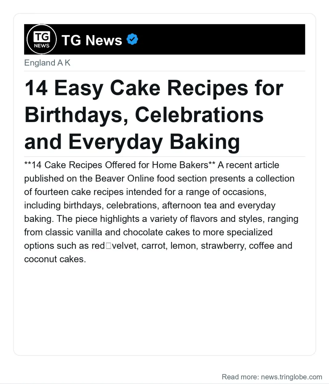 14 Easy Cake Recipes for Birthdays, Celebrations and Everyday Baking