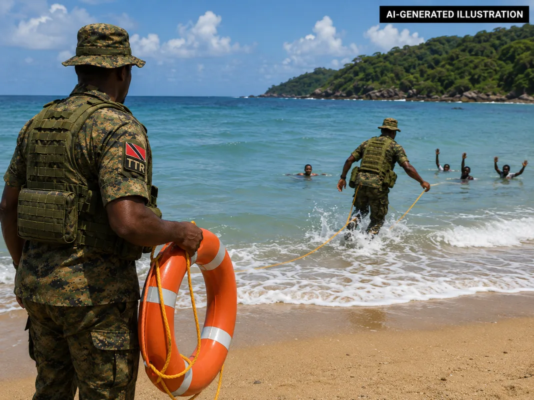 Brave TTR Soldiers Rescue Five Civilians from Dangerous Waters at Blanchisseuse Beach