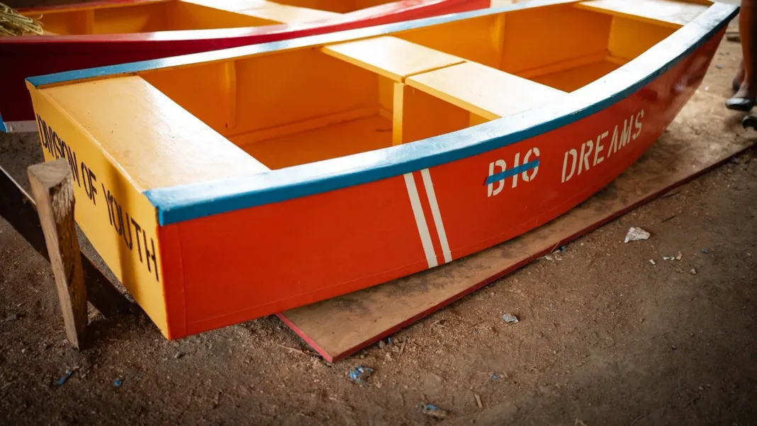 6 Optimist boats hand-built by Carriacou youth