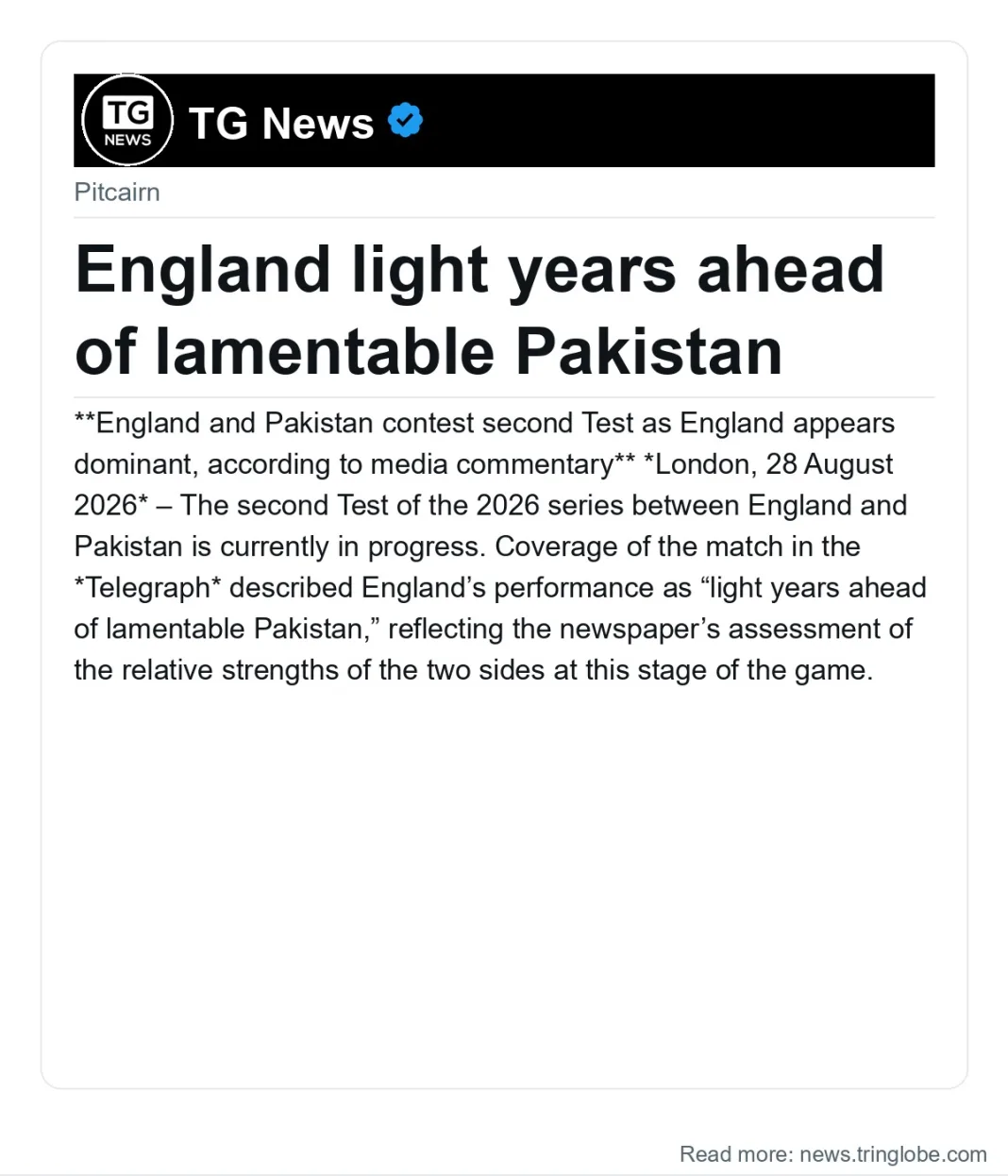 England light years ahead of lamentable Pakistan