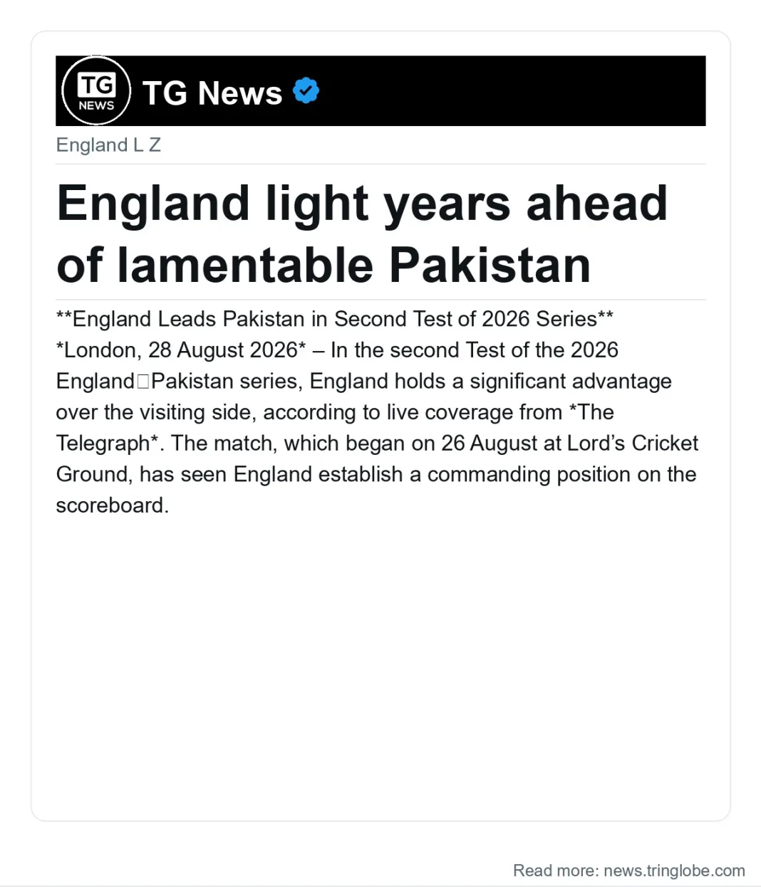 England light years ahead of lamentable Pakistan