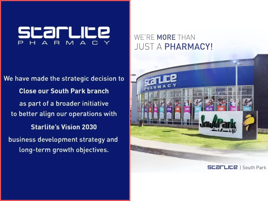 Starlite Pharmacy Announces Closure of South Park Branch