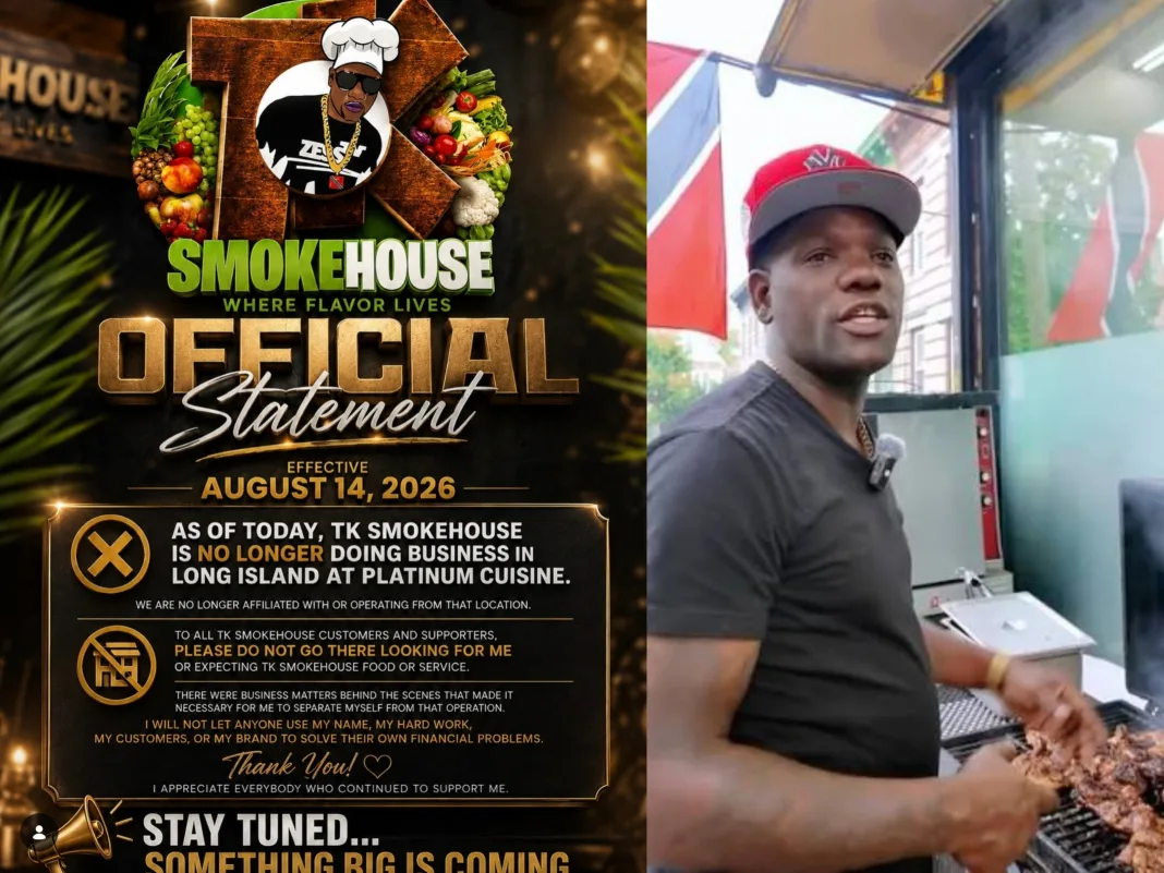 TK Smokehouse Announces Split From Platinum Cuisine in Long Island