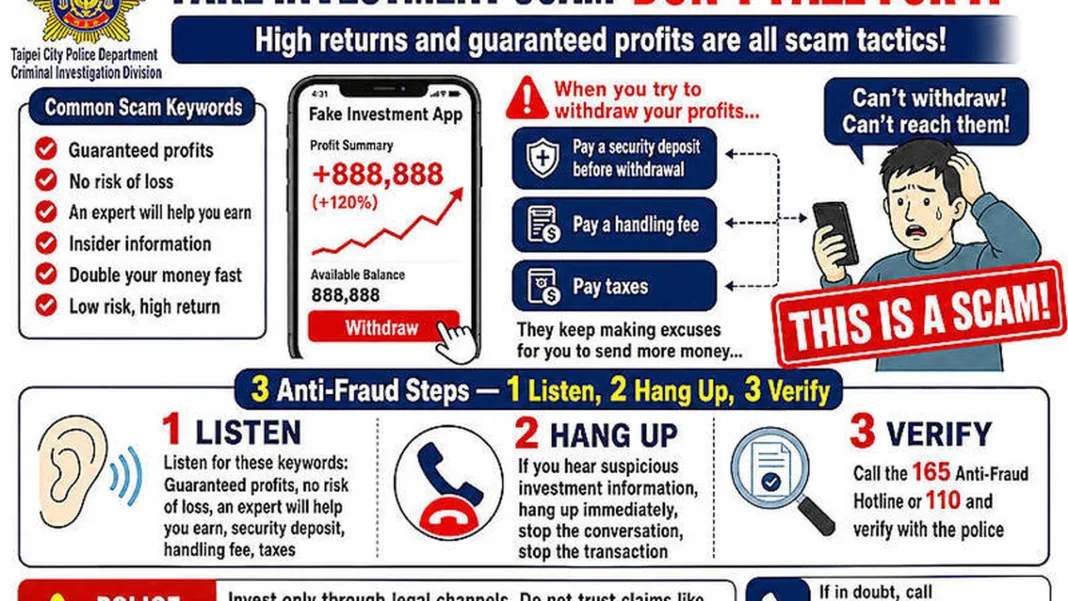 《TAIPEI TIMES》 Scam targeted Taiwanese abroad, police say