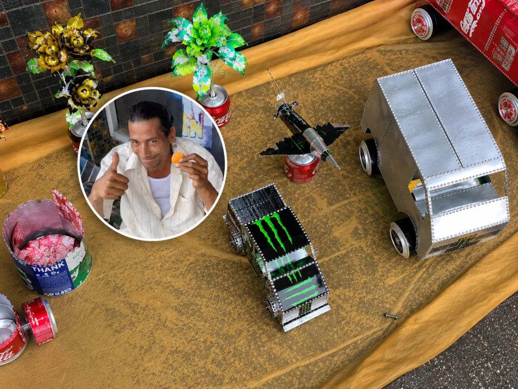 Trinidad Man Turns Discarded Cans Into Impressive Handmade Art, Showing His Creative Talent