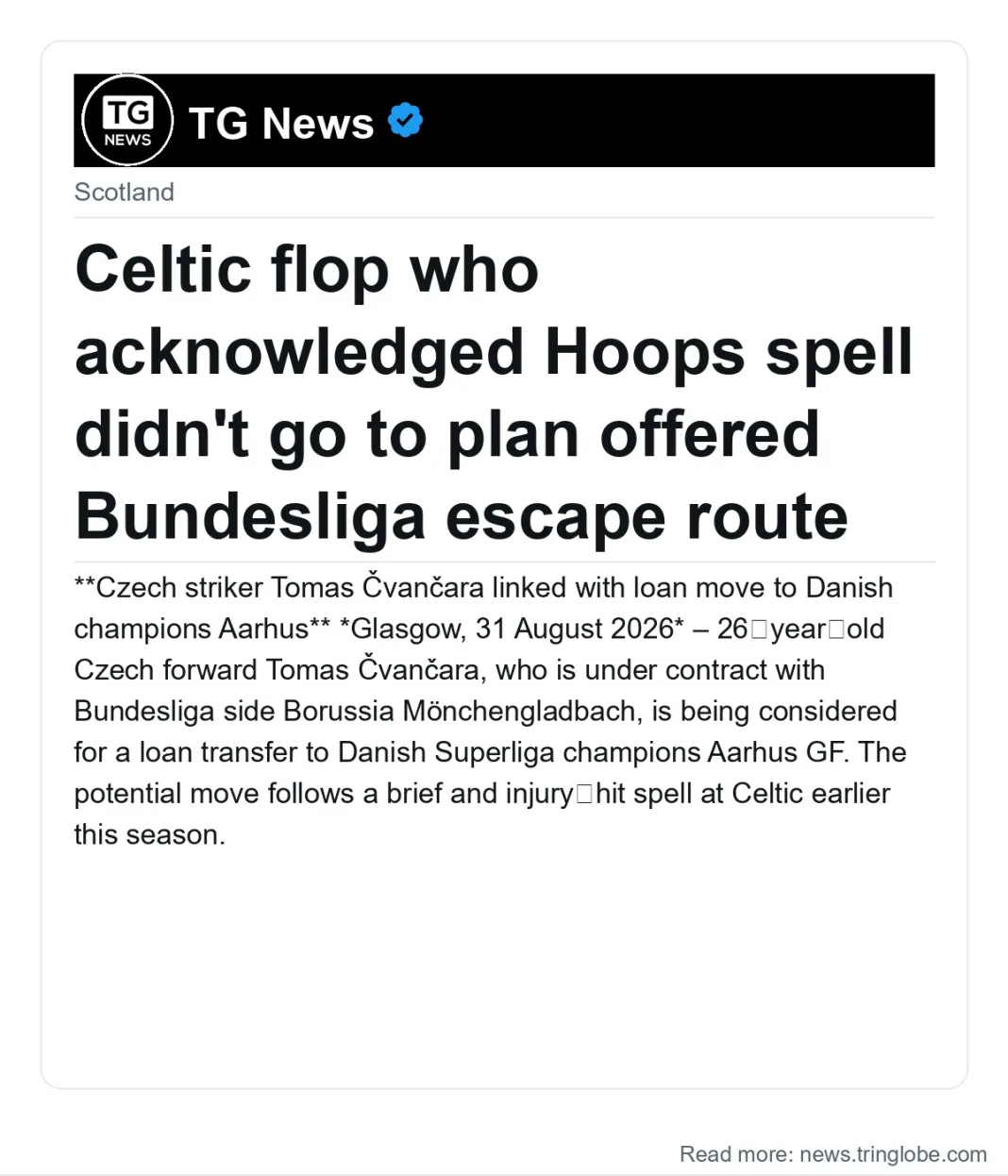 Celtic flop who acknowledged Hoops spell didn’t go to plan offered Bundesliga escape route