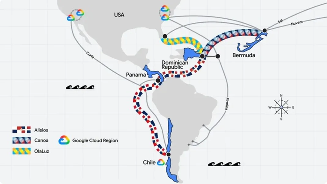 Cómo es el cable submarino de Google que conecta Chile con Panamá