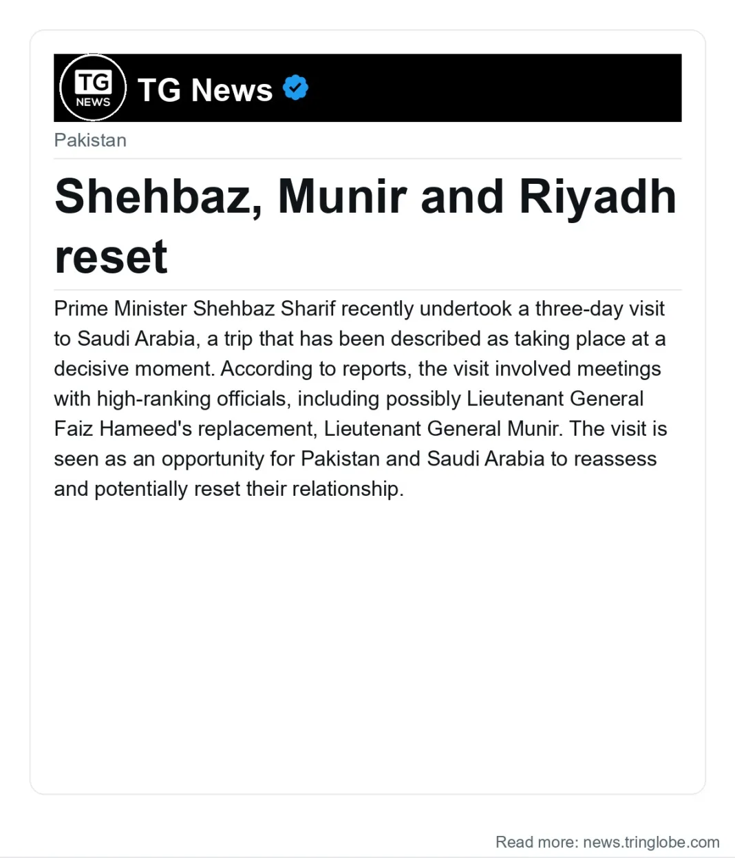 Shehbaz, Munir and Riyadh reset
