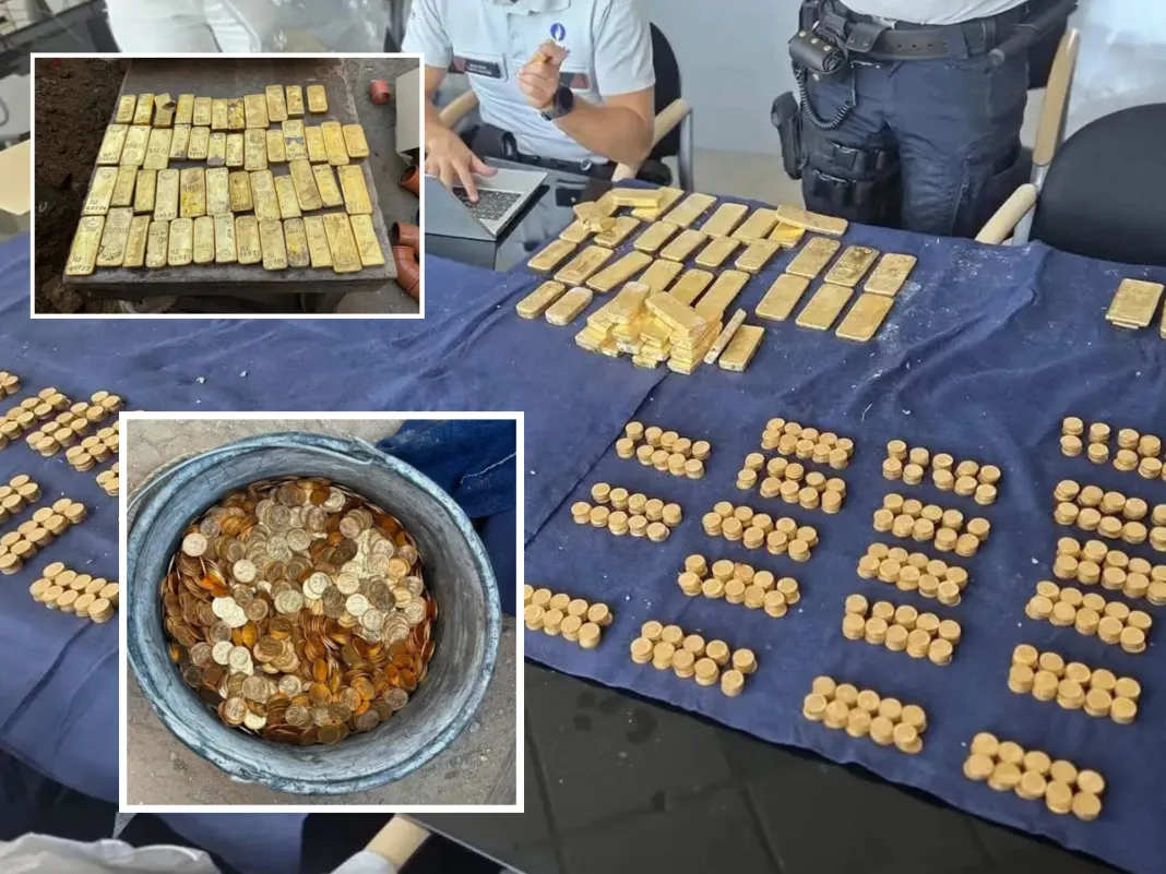 Belgian workers discover $10.4 million gold stash during sewer works.