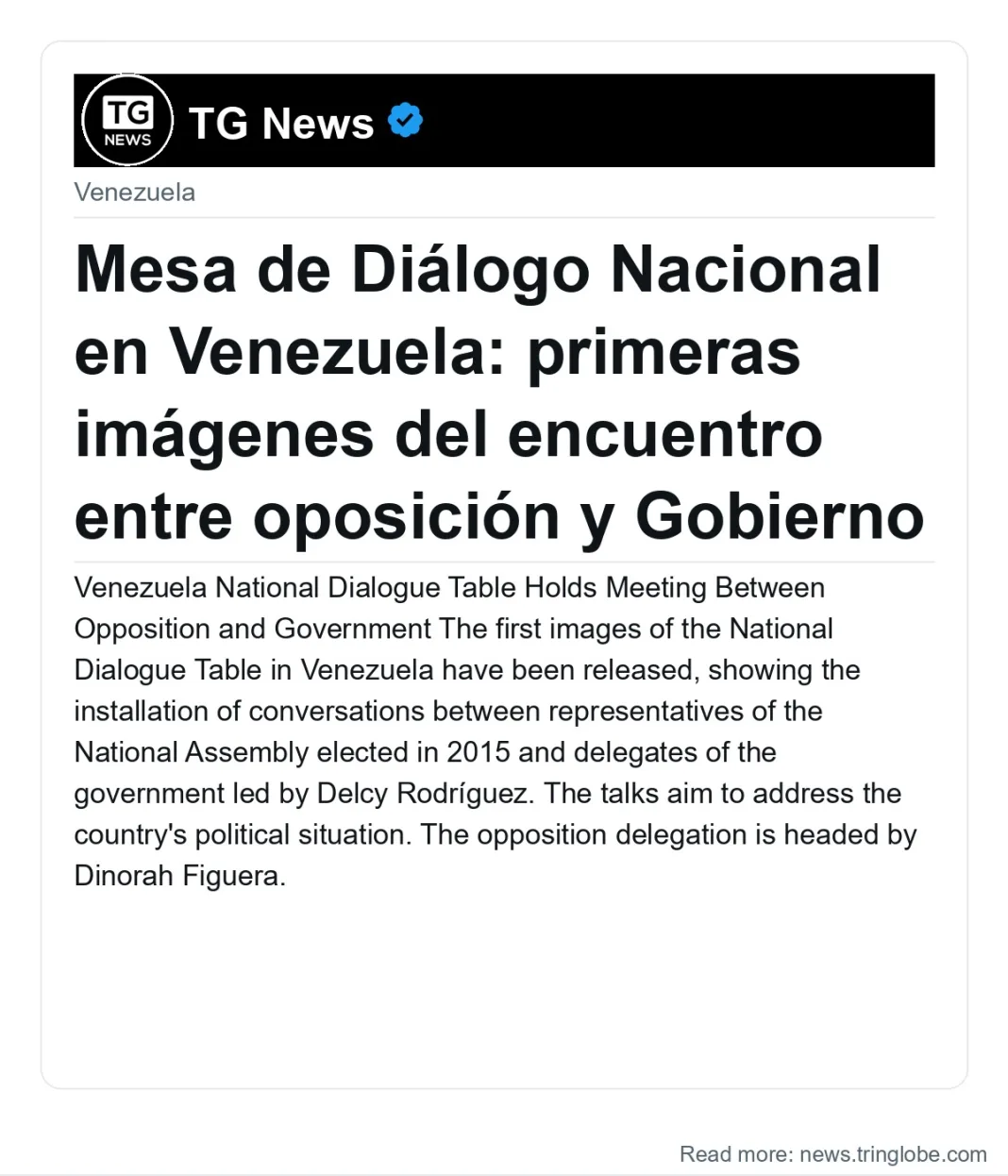 Mesa de Diálogo Nacional en Venezuela: primeras imágenes del encuentro entre oposición y Gobierno