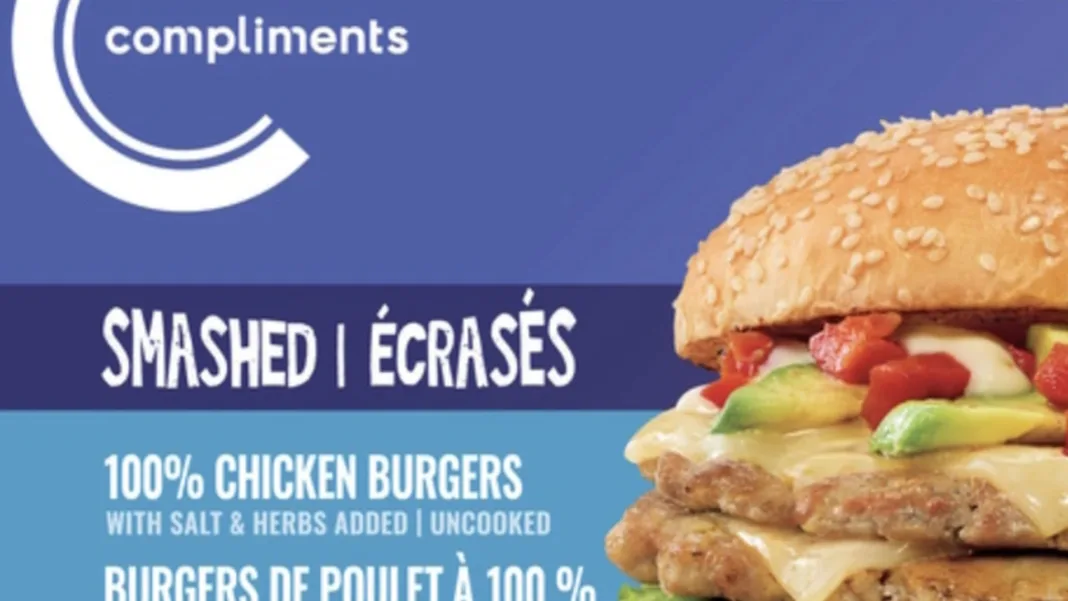 Compliments brand Smashed 100% Chicken Burgers recalled due to undeclared egg