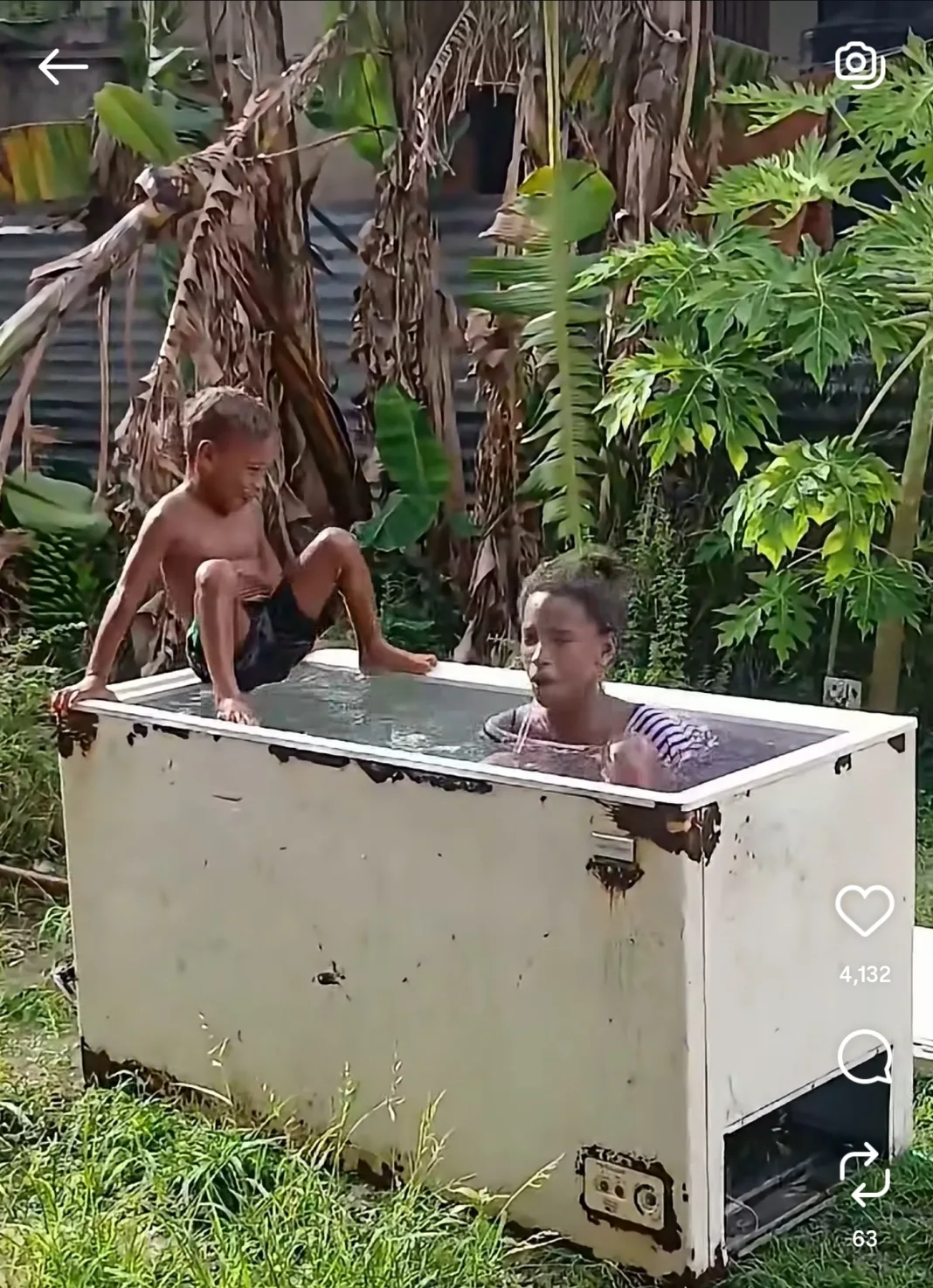 Mother Turns Freezer into Backyard Pool for Son’s Fun