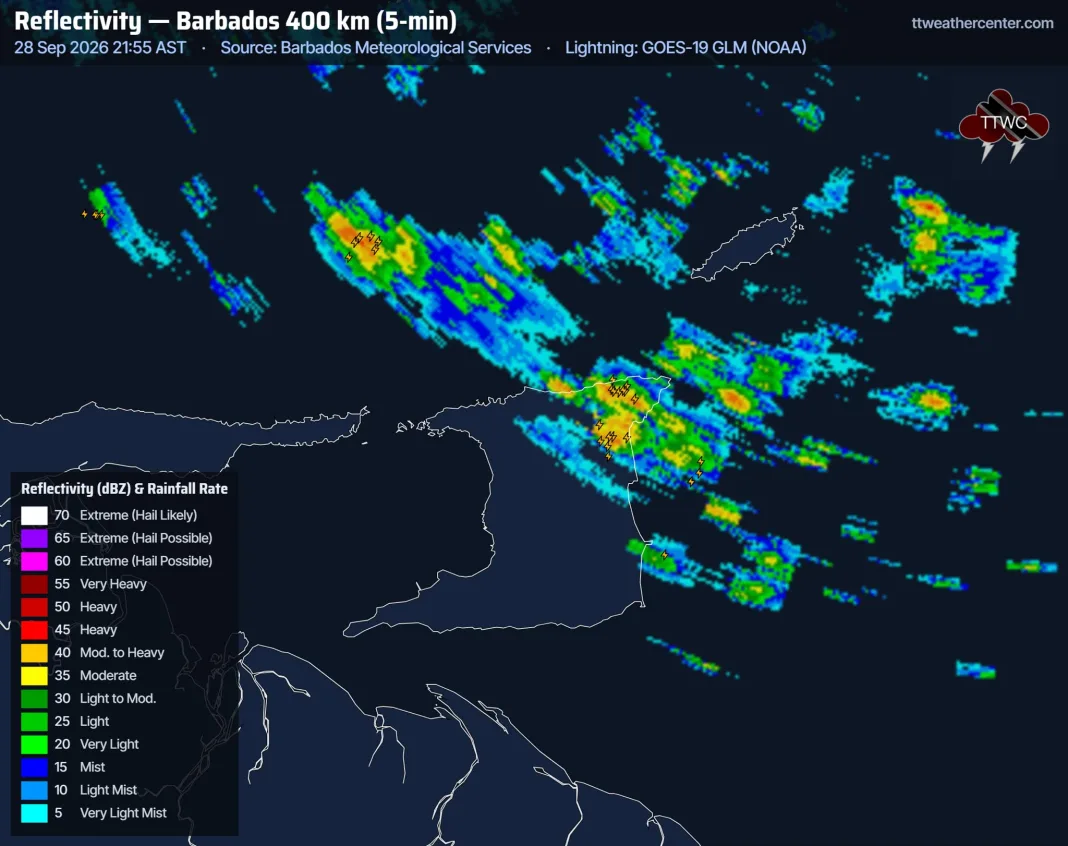 Nighttime Thunderstorms Sweep Northeastern Trinidad, Bringing Heavy Rain and Flash Flood Risks