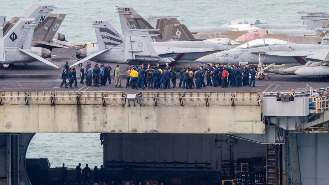 The USS Abraham Lincoln docks near Thai beach city of Pattaya after its Middle East deployment