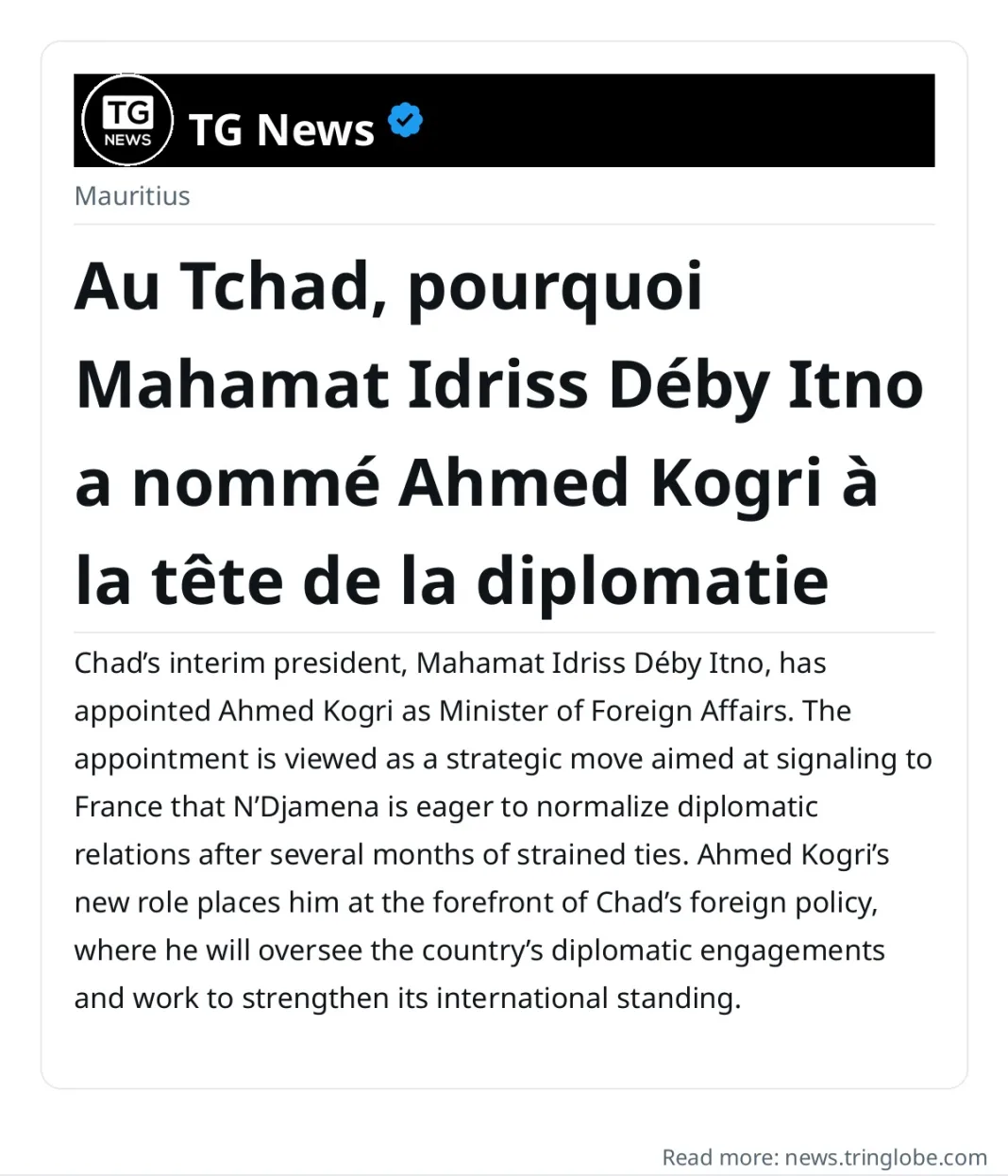 Au Tchad, pourquoi Mahamat Idriss Déby Itno a nommé Ahmed Kogri à la tête de la diplomatie