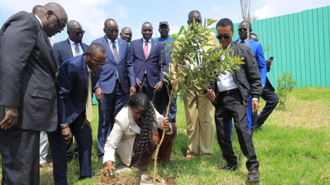 A Living Legacy of Friendship: H.E Adut Salva Kiir Plants Trees at President Salva Kiir’s Village of Legacy, in Addis Ababa
