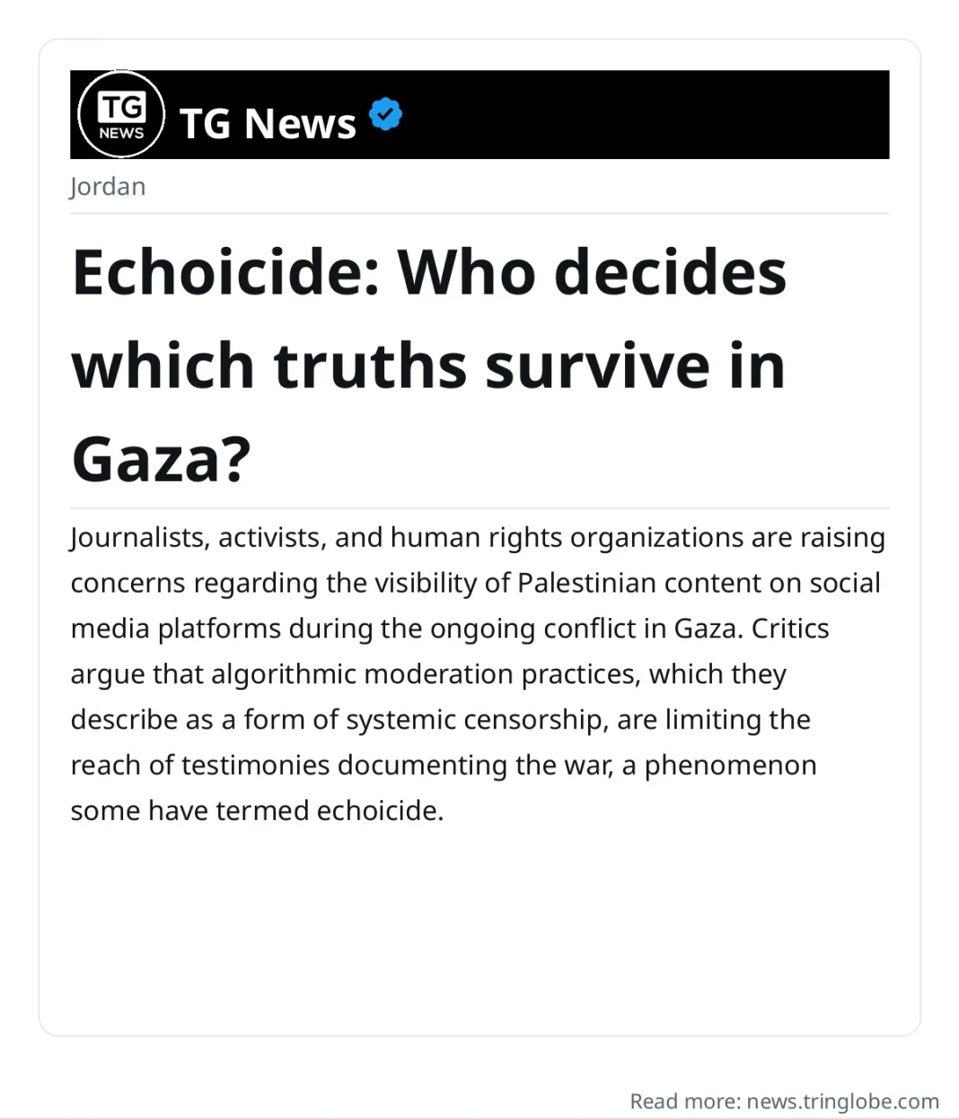 Echoicide: Who decides which truths survive in Gaza?
