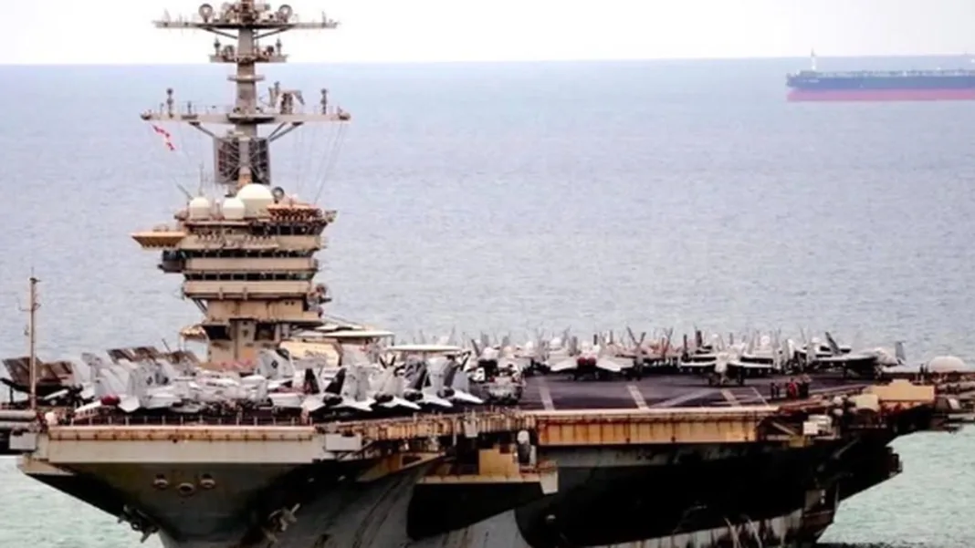 Aircraft carrier USS Abraham Lincoln docks in Laem Chabang, Thailand