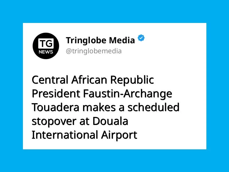 Le président Faustin-Archange Touadéra en escale à Douala