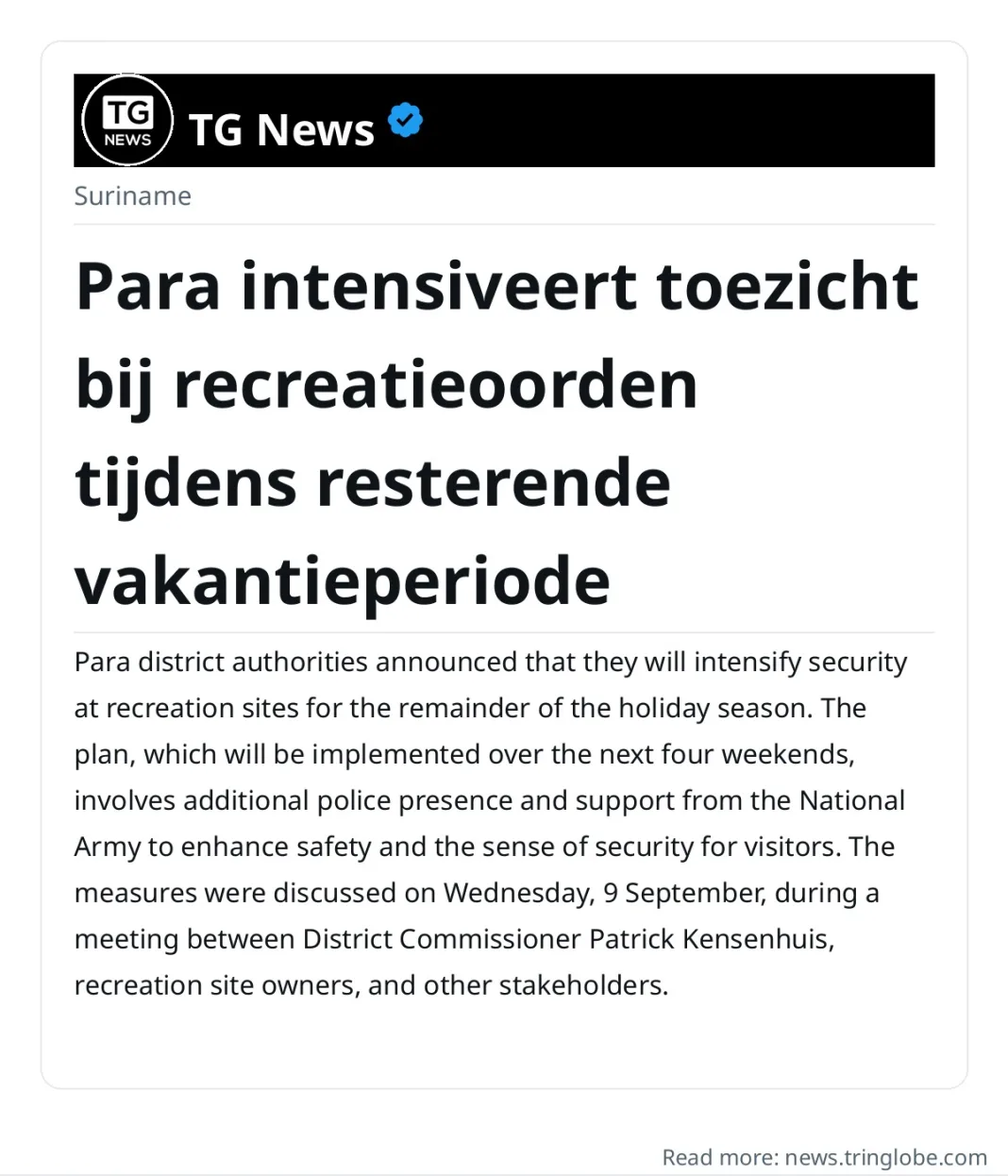 Para intensiveert toezicht bij recreatieoorden tijdens resterende vakantieperiode