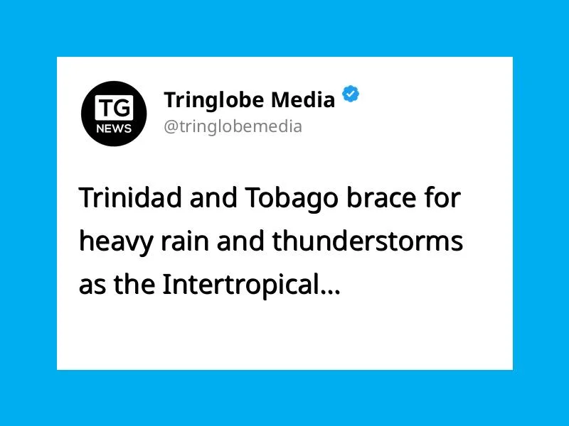 Heavy Rainfall and Thunderstorms Expected Across Trinidad and Tobago Today