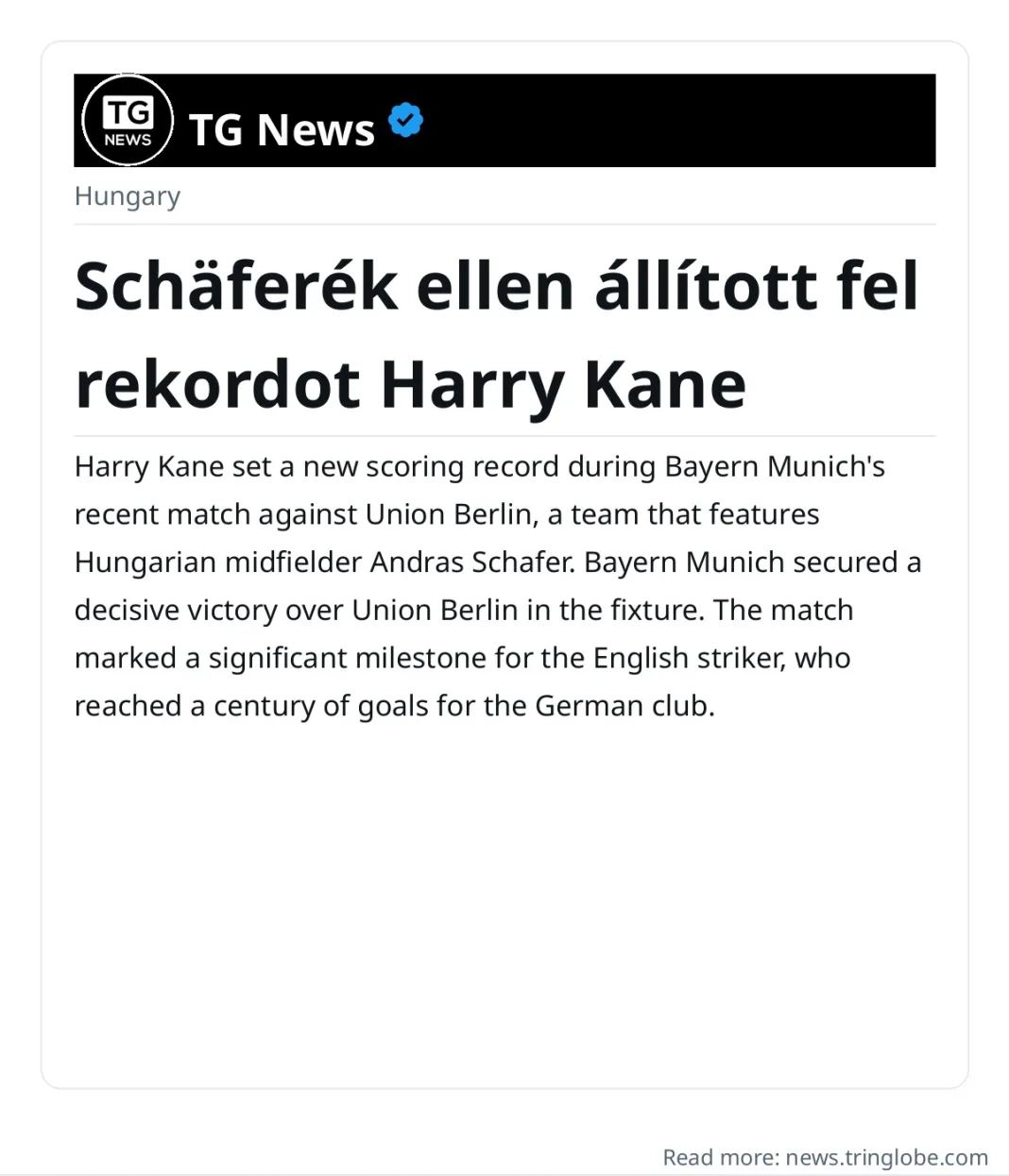 Schäferék ellen állított fel rekordot Harry Kane