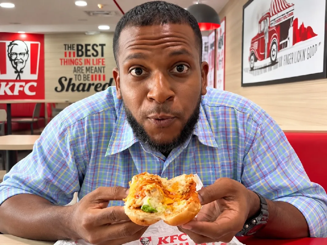 Ramon tries KFC’s Krunch Dawggg and wants double chicken option
