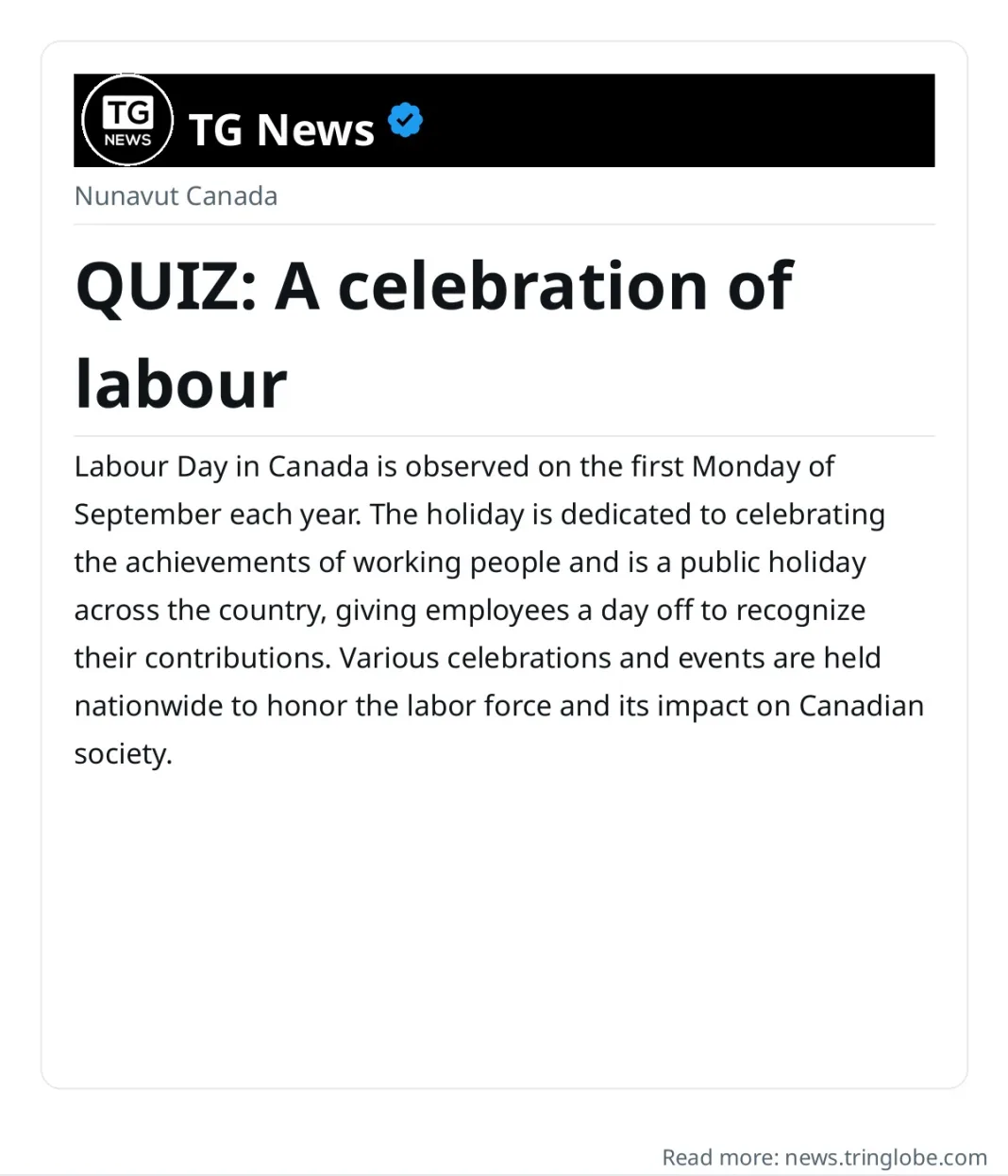 QUIZ: A celebration of labour