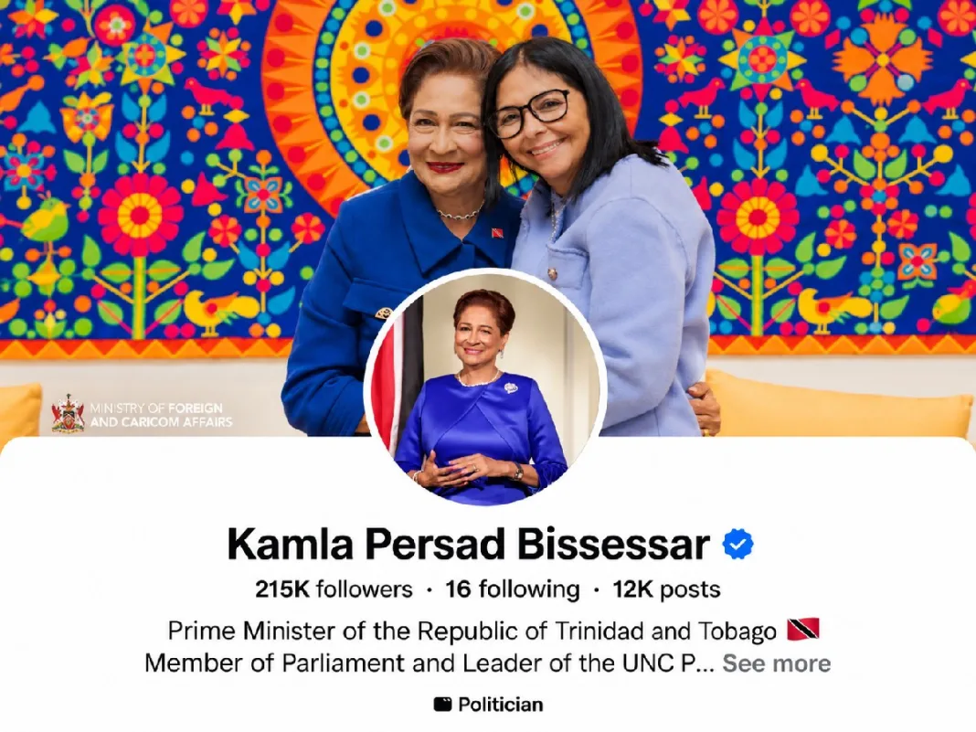 Kamla Features Delcy Embrace As Trinidad Venezuela Relations Warm Again