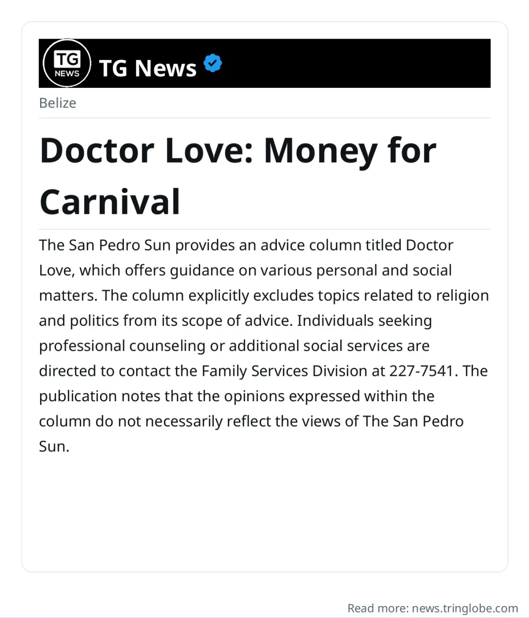 Doctor Love: Money for Carnival