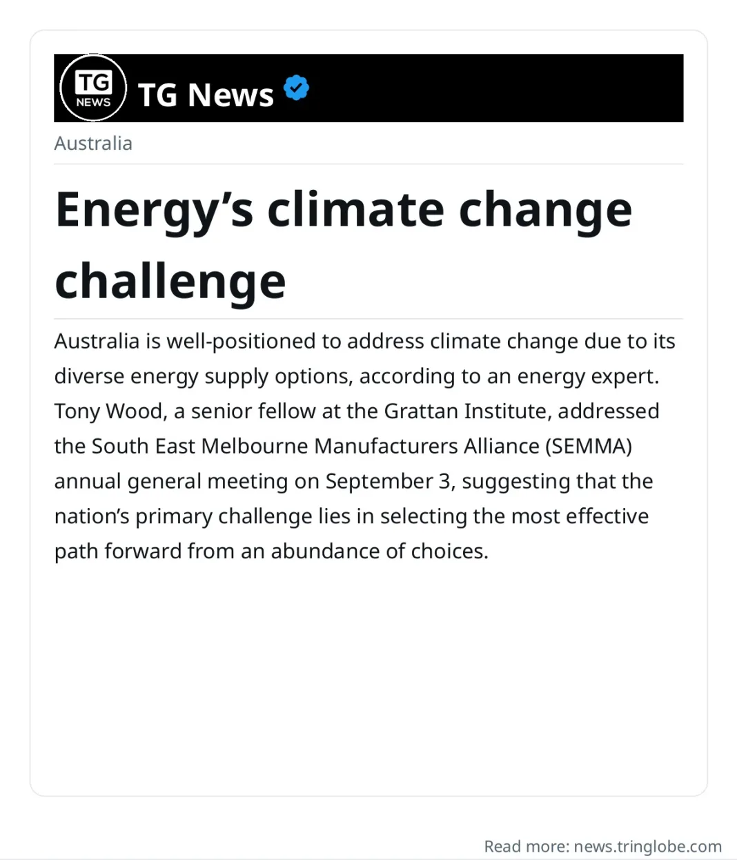 Energy’s climate change challenge