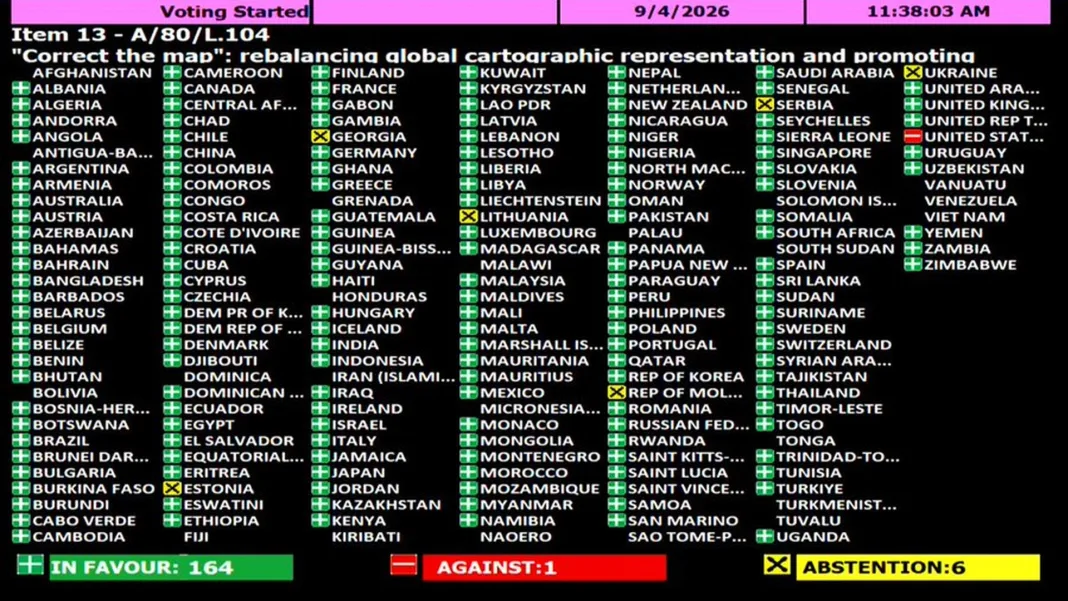 Georgia Abstains in ‘Correct the Map’ UN Vote Aimed at Fairer Depiction of Africa’s Size