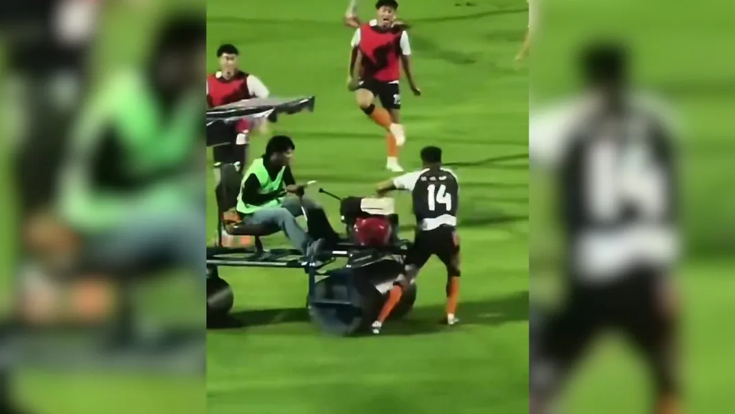 Former England and Tottenham star Andros Townsend run over by pitch roller