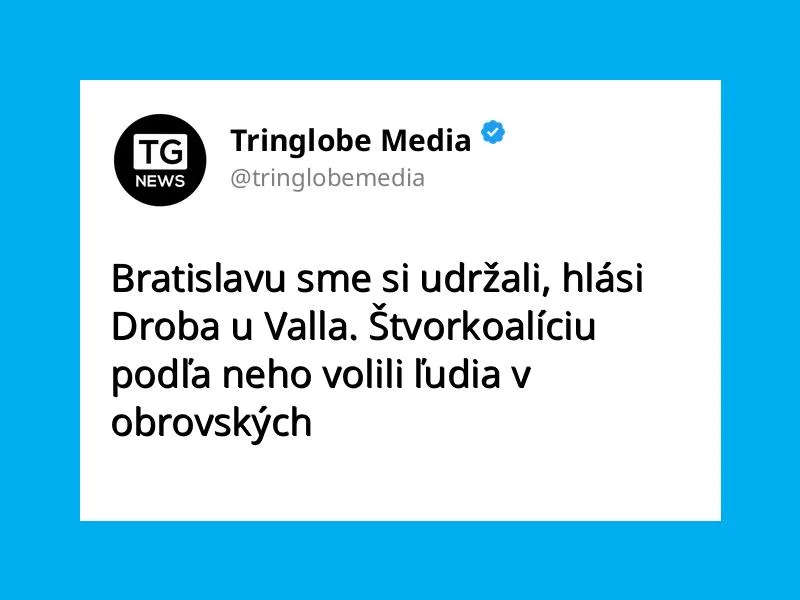 Bratislavu sme si udržali, hlási Droba u Valla. Štvorkoalíciu podľa neho volili ľudia v obrovských číslach